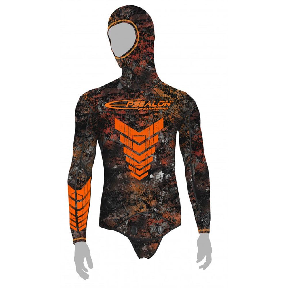 EPSEALON - Chaquetas - 7 mm - NEOS Orange - Caza submarina, buceo - Neopreno Jako - Mangas SCS