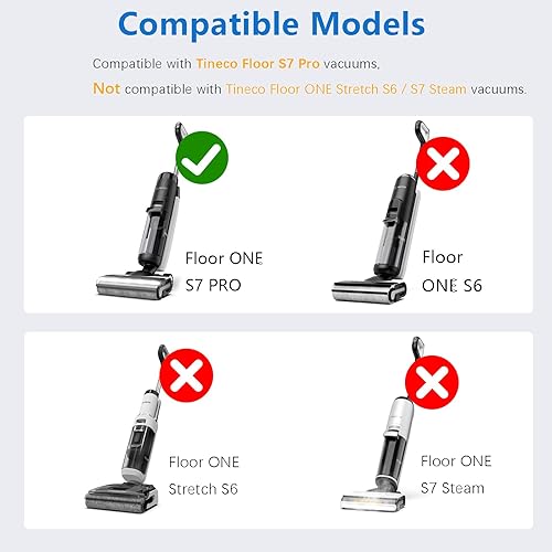 Miniatura 9 de Floor One S5 - Rodillo de cepillo de repuesto y filtro HEPA para aspiradora inalámbrica en seco y húmedo Tineco Floor ONE S5 y S5 PRO 2, piezas de