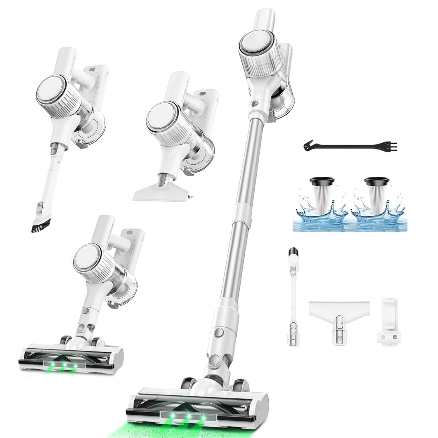 掃除機 コードレス46000pa強力吸引& LED液晶ディスプレイ& 軽量 Amazon | 46000pa強力吸引コードレス掃除機、8-in-1多機能スティック