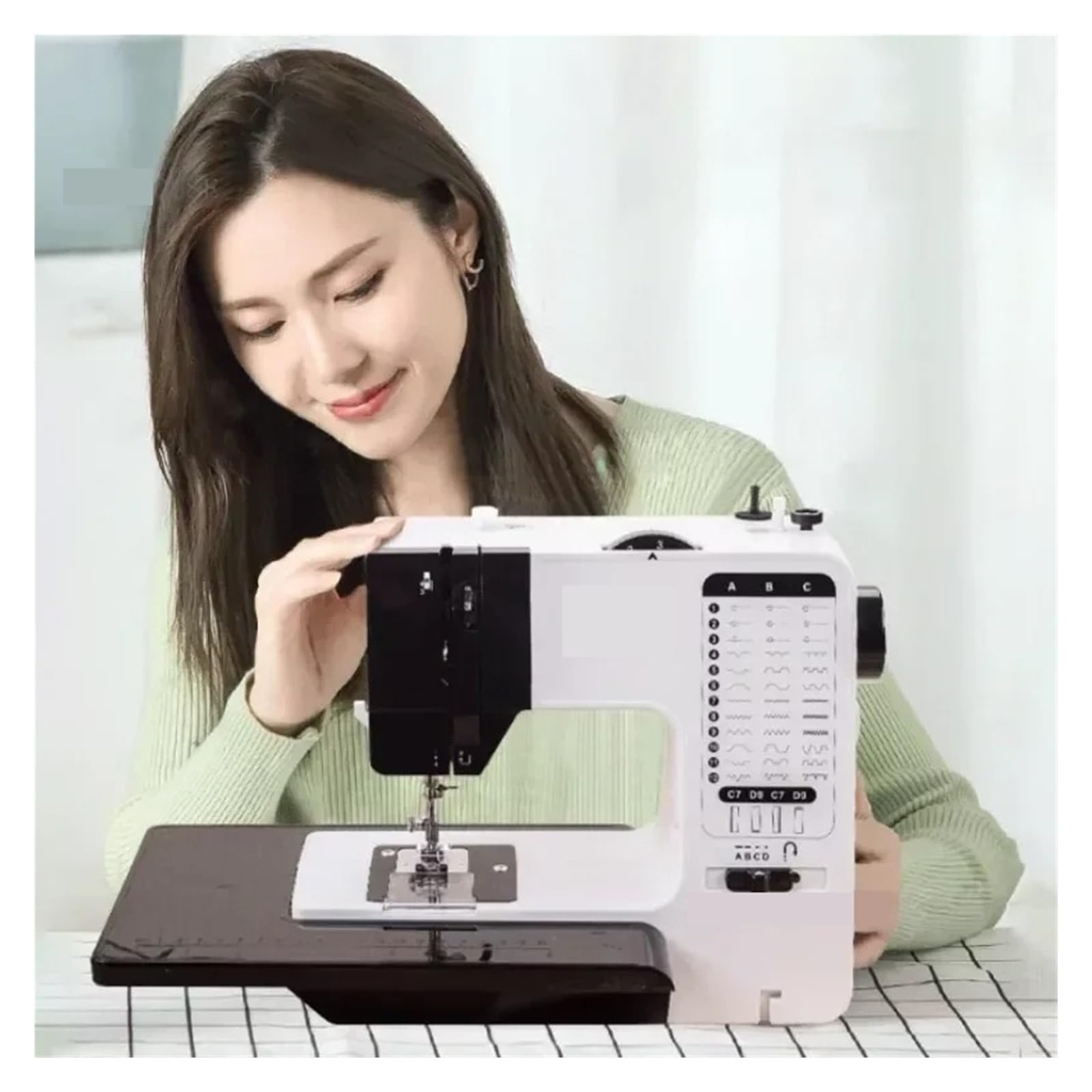 Máquinas de Coser electrónicas Máquina De Coser Multifuncional, 38 Tipos De Líneas con Pedal Eléctrico, Máquinas De Bordar For El Hogar, Prensatelas Que Se Pueden Quitar A para Principiantes