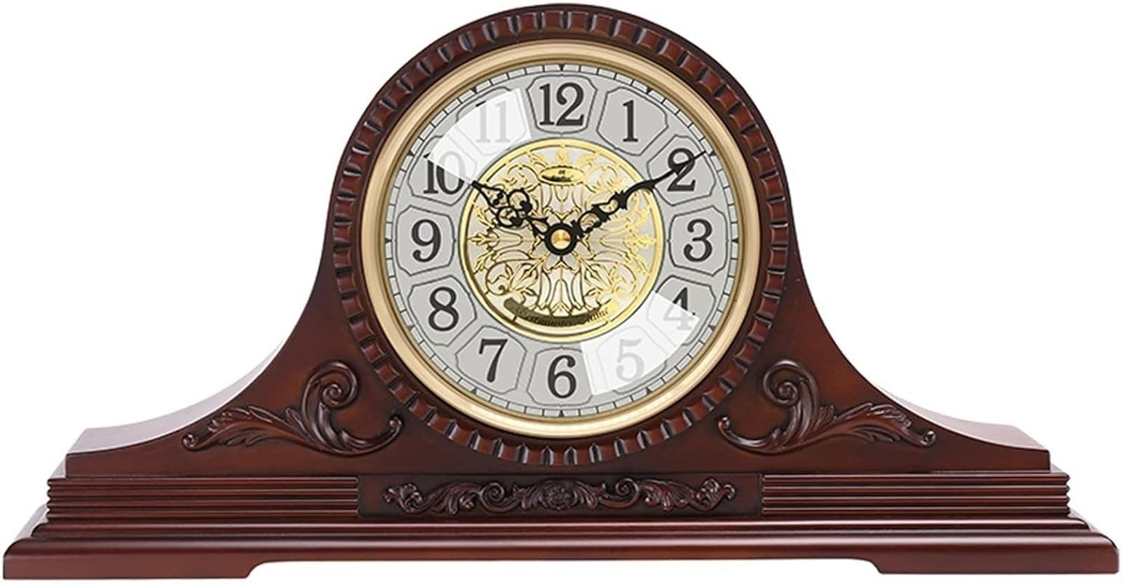 Horloges de cheminée décoratives en Bois Massif pour Salon, Horloge d'étagère avec Carillon, Fonctionne à Piles avec carillons