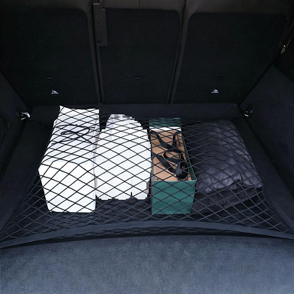 Filet De Coffre Voiture pour Hyundai i30 (FD GD PD 2007-2025 2026),Organisateur De Coffre À Double Couche avec Bordure Large,Maille Élastique pour Ranger Bagages Et Objets Divers,S