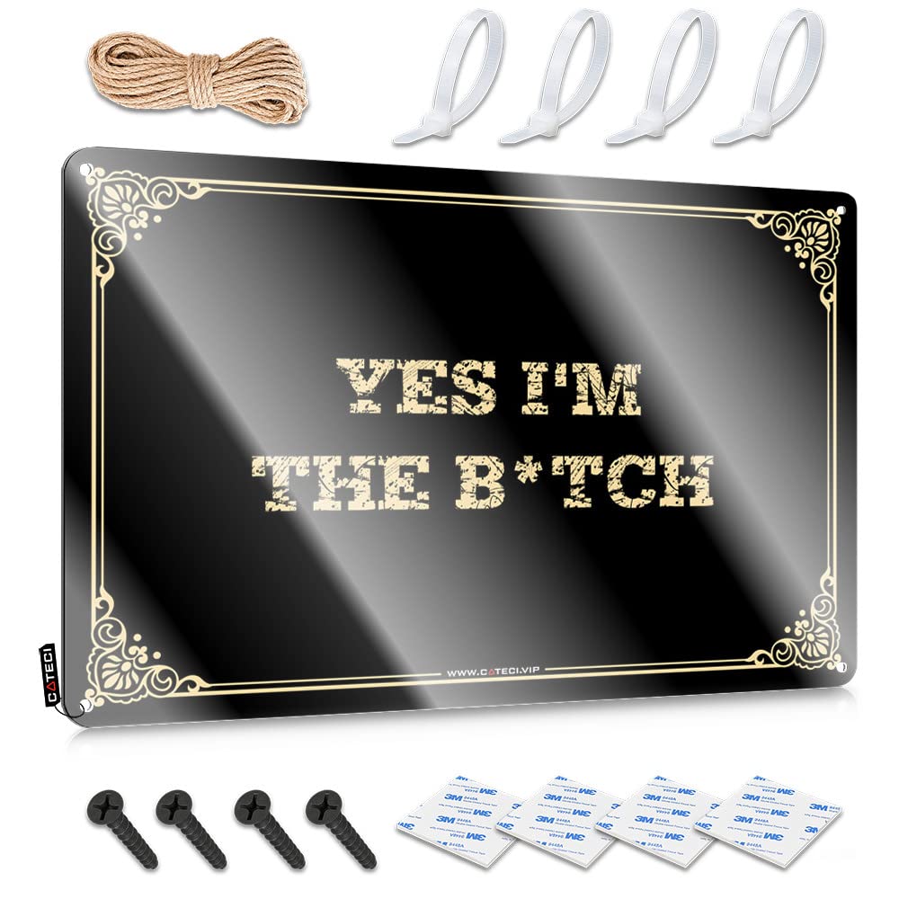 MGHTLCCME Funny Door Signs Yes I'M The B*Tch Tin Sign Garage Signs Funny Decor Signs(30X40CM)