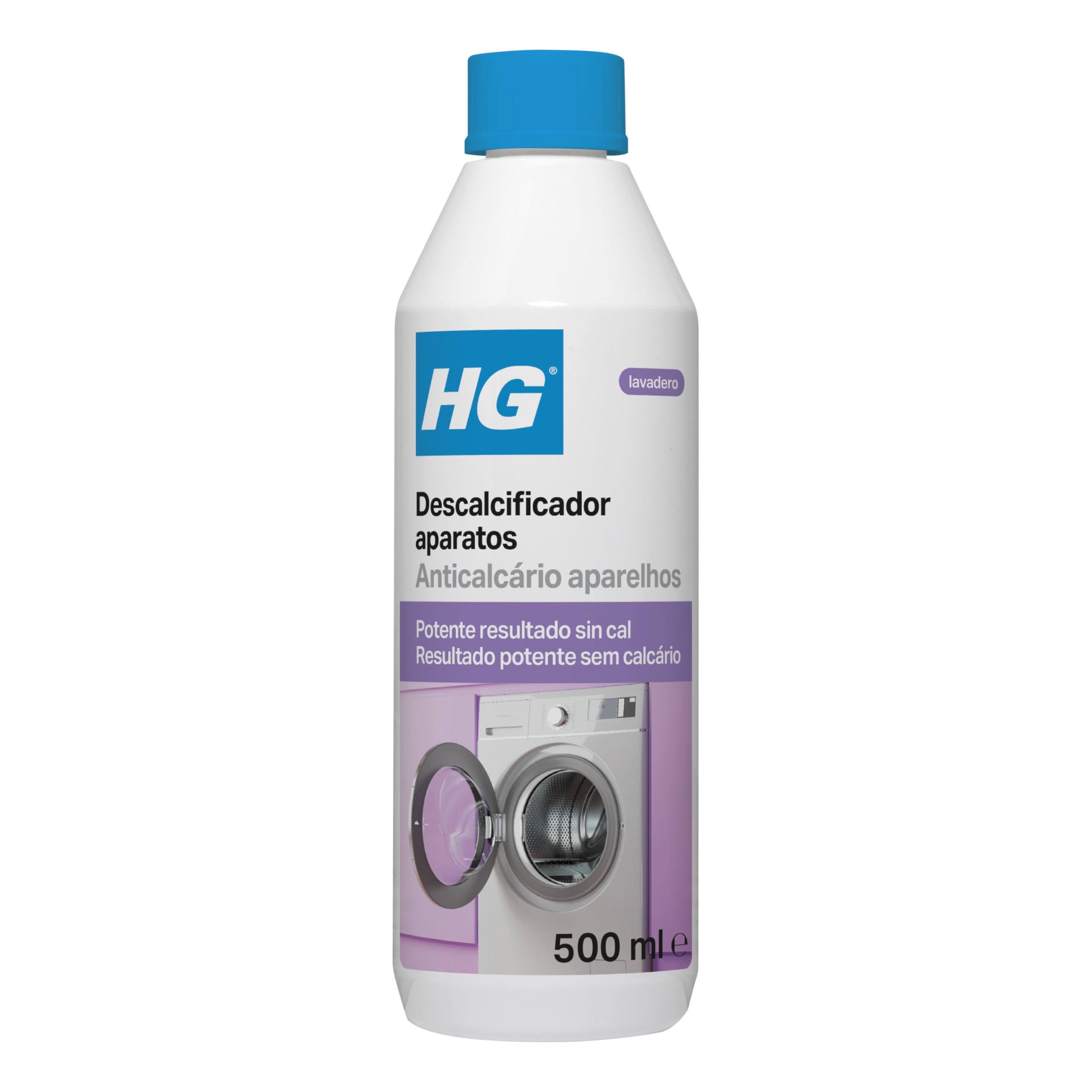 HG Descalcificador Aparatos, Elimina el Sarro de los Electrodomésticos como Hervidores, Cafeteras y Lavadoras, Limpia la Cal y Desincrusta la Suciedad de Planchas y Cocinas - 500ml