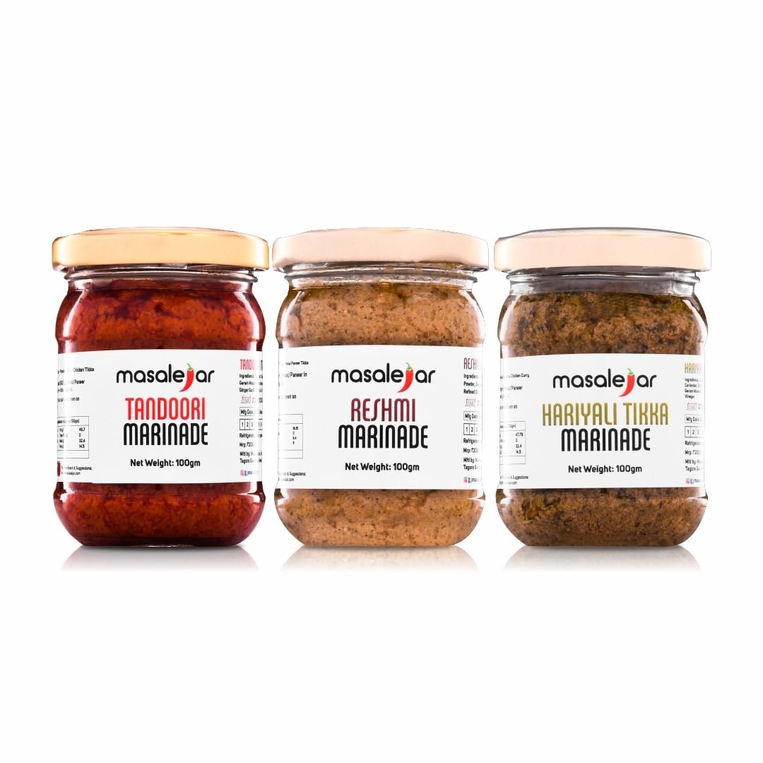 Masalejar Ready to Cook Spice Mix | Evergreen Tandoori Reshmi Hariyali Tikka Combo Marinade | Just Mix & Cook | Veg & Non-Veg Chicken Paneer Curry Masala | No added Preservatives (Pack of 3X100gm) (B0C7LR6Q1Y) Amazon Price History, Amazon Price Tracker