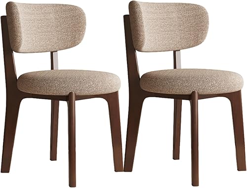 Miniatura 15 de Sillas de comedor de madera maciza, juego de 2 sillas de comedor modernas de mediados de siglo con marco de madera y sillas de comedor tapizadas