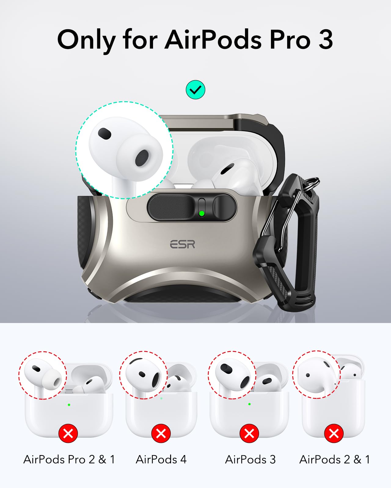 Amazon.com: ESR for AirPods Pro 3 Case (2025), Compatible with
