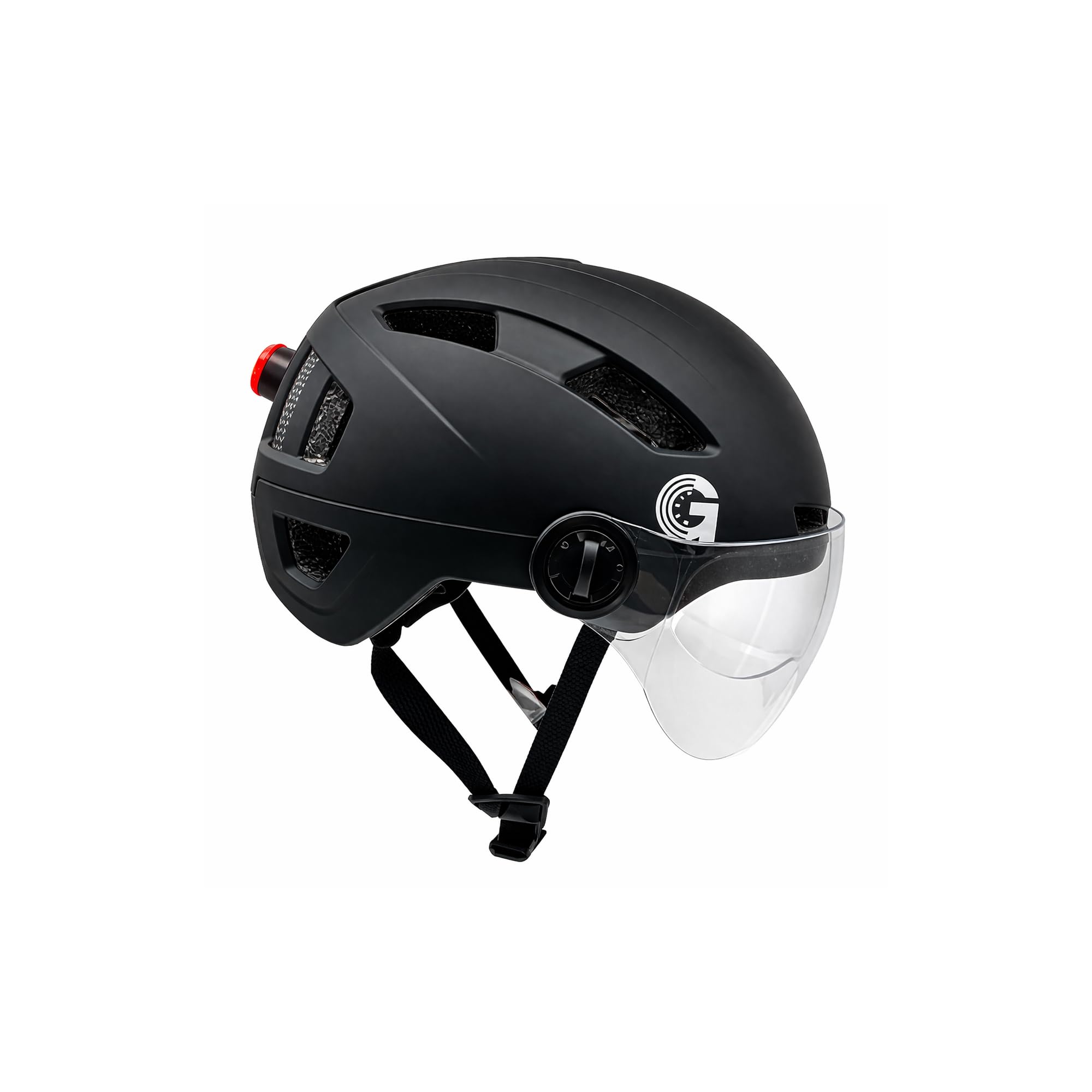 UrbanGlide Casque LED avec visière – Casque Taille M avec éclairage intégré et Protection renforcée