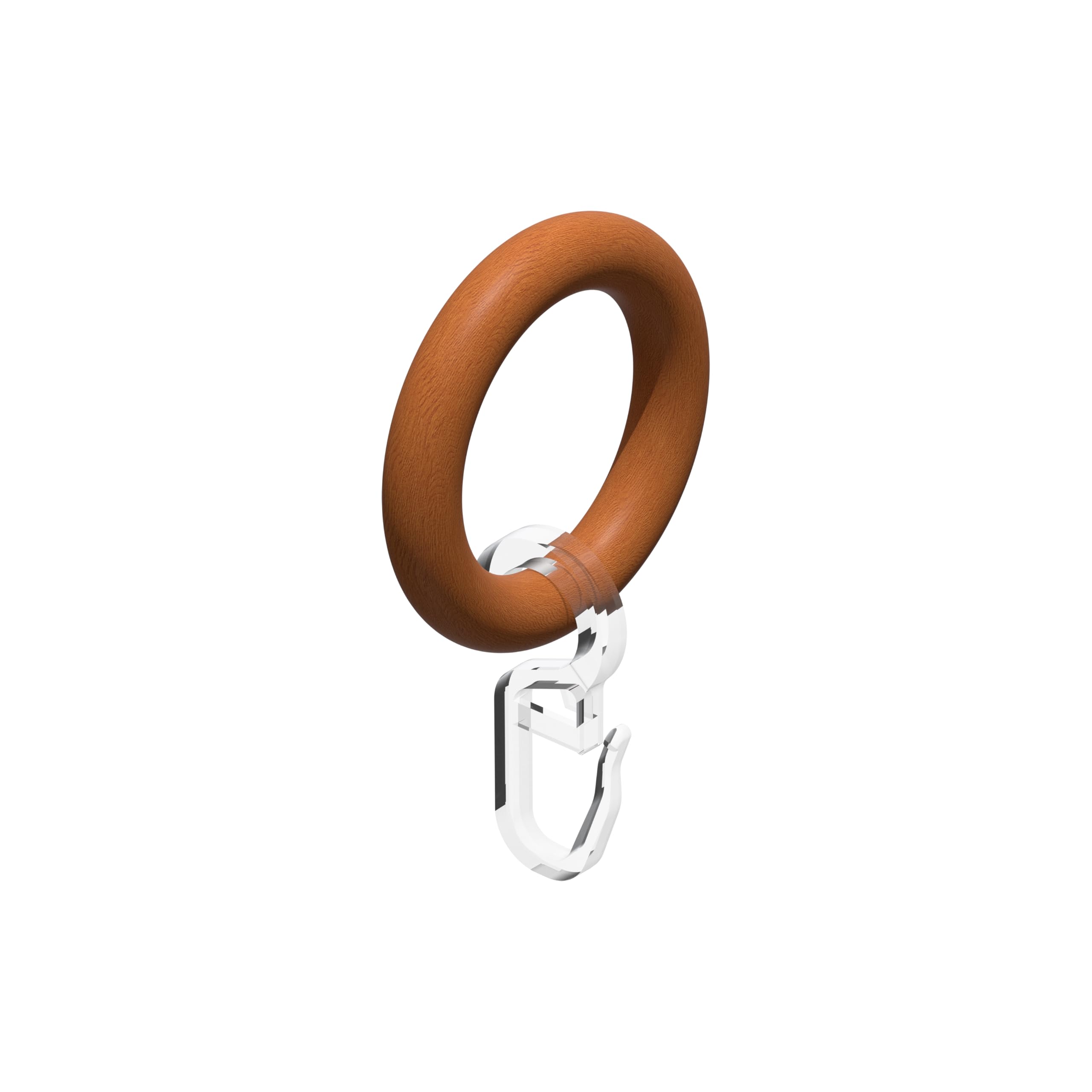 Interdeco Gardinenringe Aus Buchenholz Mit Faltenhaken – 10 Stück Für Gardinenstangen 16 Mm Durchmesser