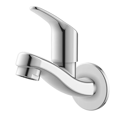 DULCET - Bib Cock/Tap/Faucet Wall Mounted for Home and Bathroom Full Brass (Pack of 1) (Dowel)