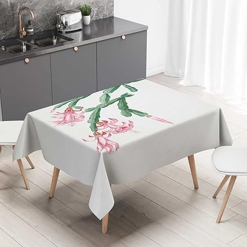 Cactus and Flwer Manteles De Mesa Elegantes Picnic Mantel Impermeable A Prueba De Polvo 60 X 60 Pulgadas