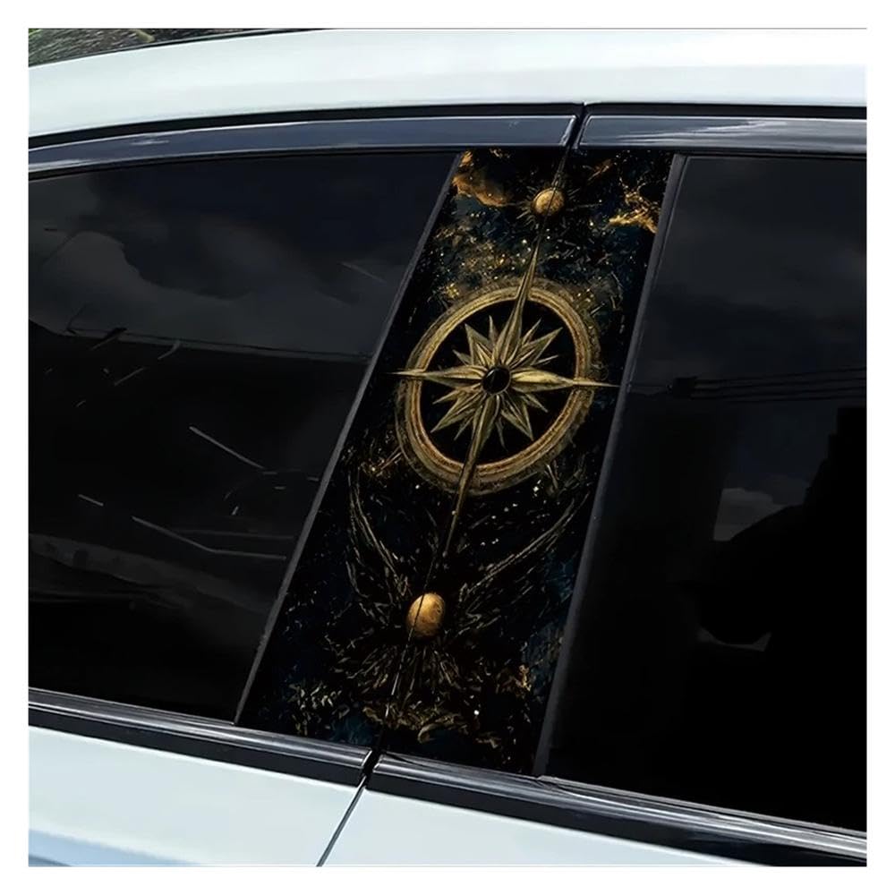 Film protection vinyle boussole pour poteau de porte voiture x2