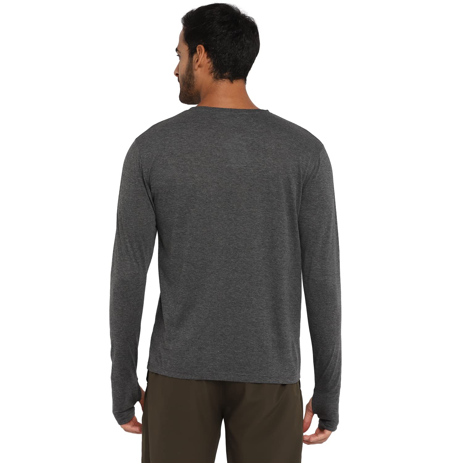 Ap'pulse Camiseta de manga larga estampada con cuello redondo para hombre, ajuste regular