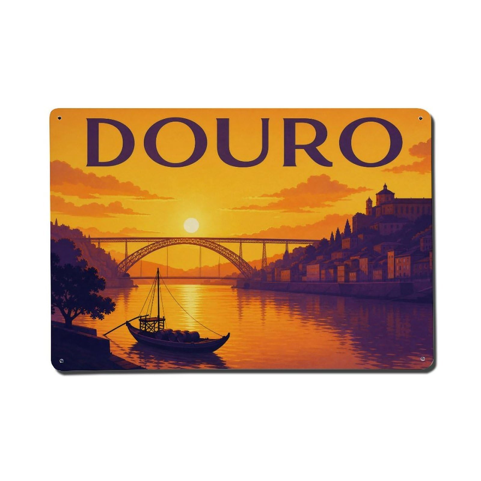 Metal Tin Sign Douro Vintage Travel Portugal