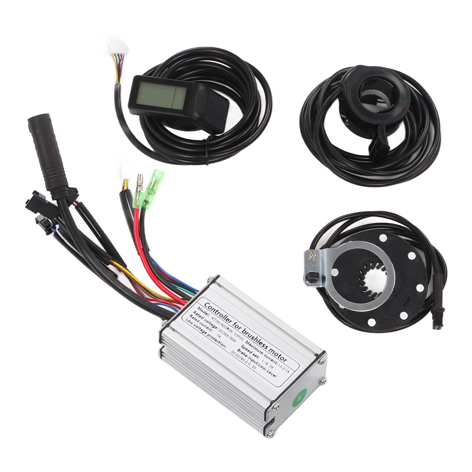 BuyWeek Kit Controller Motore Brushless Bici Elettrica, 36V 48V 250W 15A Onda Quadra Bici Elettrica con Pannello LCD4