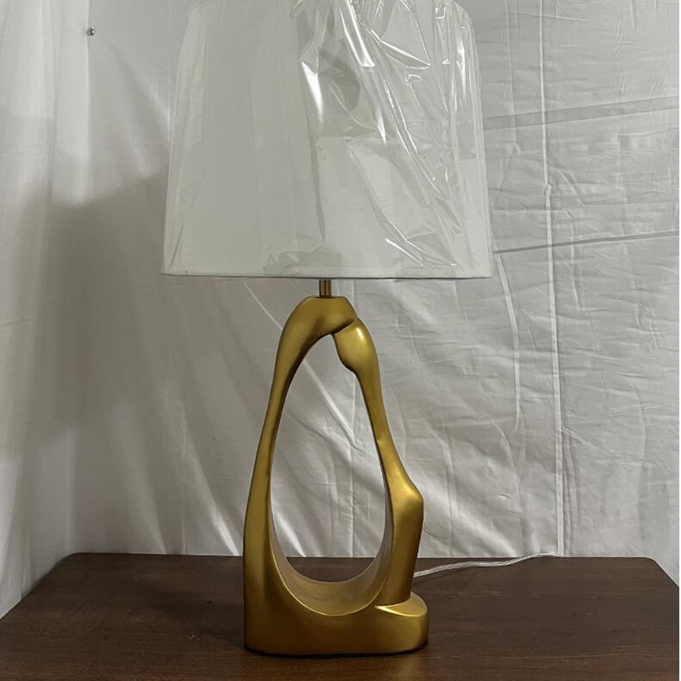 26-Inch Metal Shade LED Table Lamp – Brushed Brass Gold Bedside Lamp For Living Room, Bedroom, Office