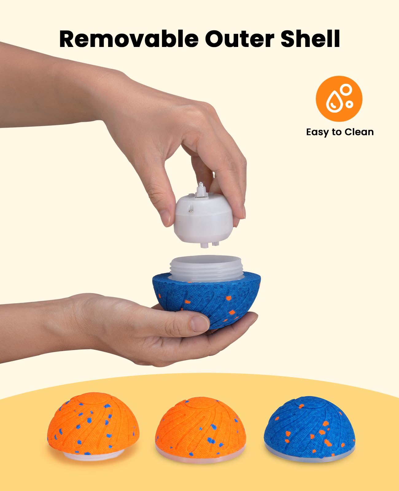 Xeuch Balles interactives intelligentes pour chien, balle rebondissante à mouvement automatique, matériau E-TPU, jouet rotatif activé par le mouvement pour chiens, chiots, jouets d'enrichissement et