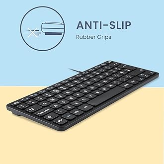 Perixx PERIBOARD-432 Wired Mini USB Keyboard - X Type Scissor Keys - Big Print Keys - US English