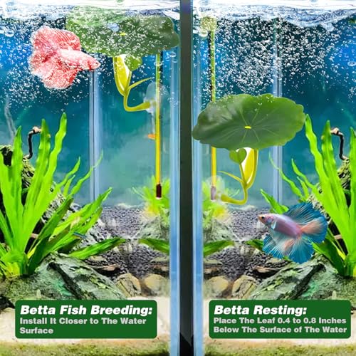 Image of 5PCS Betta Hammock Fish Toys Set Aquarium Decor Plastic Plants Leaf Acrylic Tube Tunnel Fish Tank Decoration, Aquarium Hideout with Spare Suction Cups for Sleeping Resting Breeding