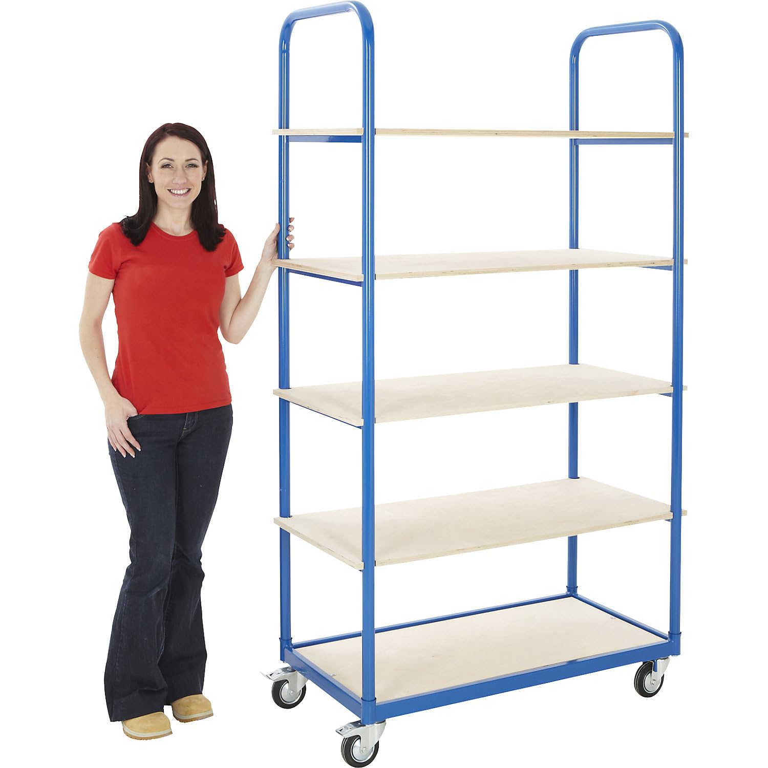 eurokraft | Etagenwagen | 5 Etagen | Ladeflächen-LxB 1050 x 475 mm