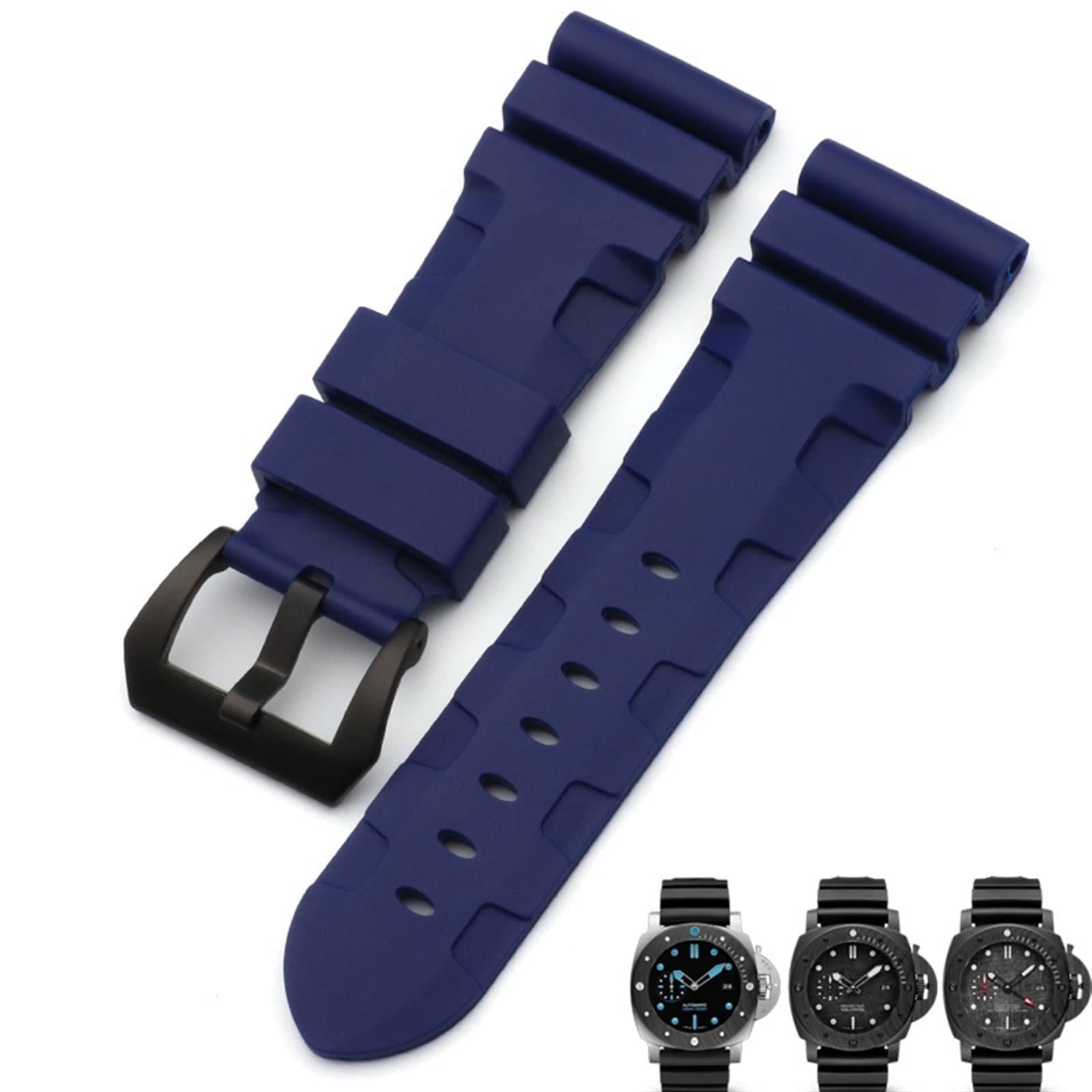 vkeid 22mm 24mm 26mm Nature Rubber Watchband For Panerai Lunor PAM441 Black Blue Orange Sport Waterproof Watch Strap Tools
