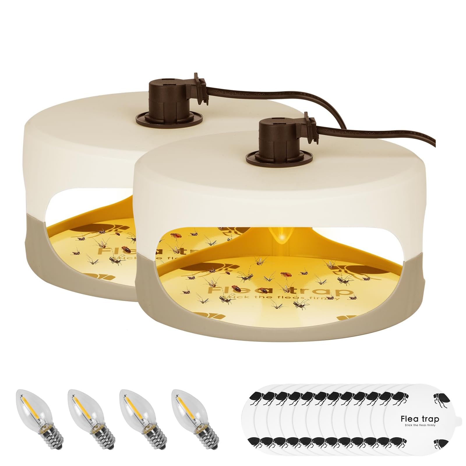Flintronic 2PCS Trampa para Pulgas, Paquete de 12 Discos Adhesivos, Nuevo, Mata Chinches, Libre de Químicos, Repelente de Plagas Trampa para Pulgas, Uso en Interiores