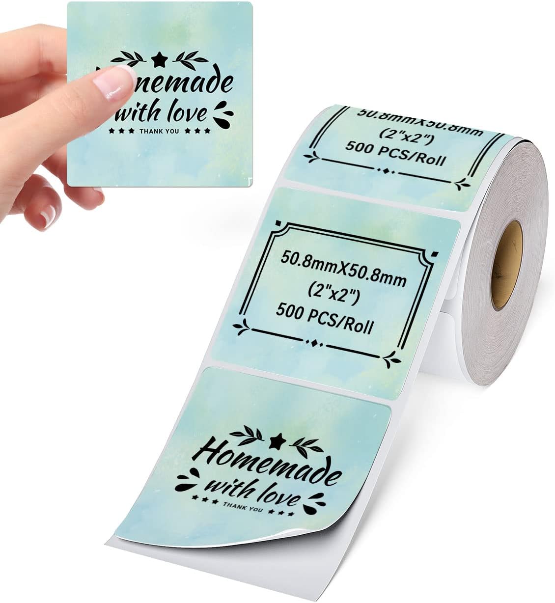 Phomemo 2" Color Thermal Labels for Shipping Label Printer - Rainbow Color Personalized Stickers Labels for Small Business Supplies - Colored Commercial Grade Custom Stickers - 500 PCS Labels/Roll