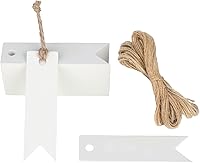 Vista 11 de G2PLUS 100 mini etiquetas de regalo de papel kraft con cuerda, etiquetas de regalo de papel en blanco de 2.8 x 0.8 pulgadas, etiquetas colgantes