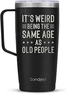SANDJEST Funny Tumbler with Handle 20oz Coffee Travel Mug Cup Grandfather Grandpas Grandfathers Grandad Birthday - Fathers Day - Christmas, Papa Grandpa from Granddaughter Grandson