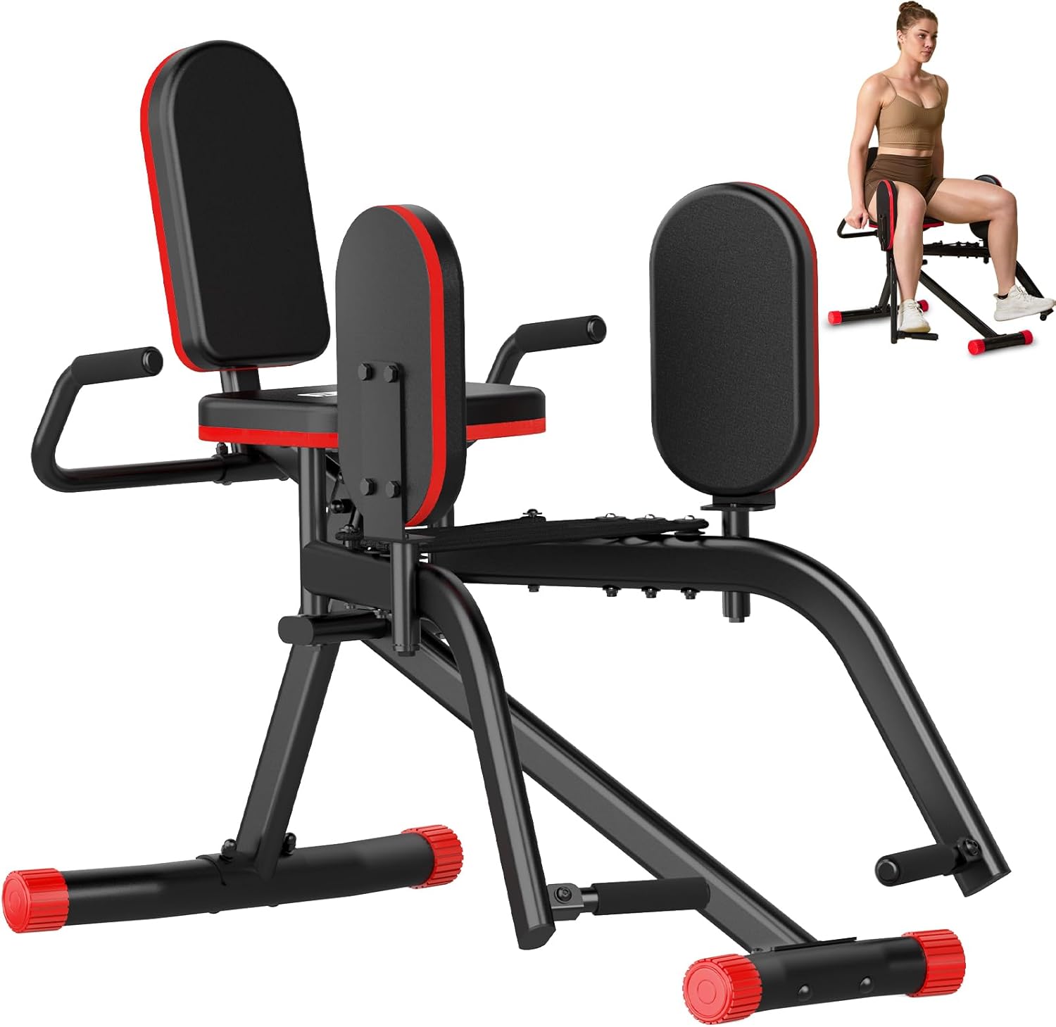 ERGOLIFE Hip Abductor Machine for Home Gym, Inner Thigh Exercise Equipment, Buttocks Lifting Glute Training Machine for Women/Sedentary People/Office Workers/Postpartum Recovery