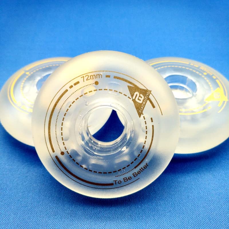 Lumineux Skateboard Roues 8 pièces Roue de Patin à roulettes Roue en Ligne Anti-Friction 90A Roue de freinage matériau Transparent