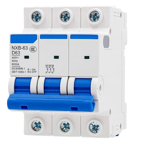 Baomain Mini disyuntor NXB-63 D63 AC 400V 63Amp 3 Pole DIN Rail montaje trabajo para protección del motor y compresor de aire