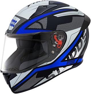 Studds Thunder Full Face Helmet D4 with Clear Visor (Matt Black N1, M)