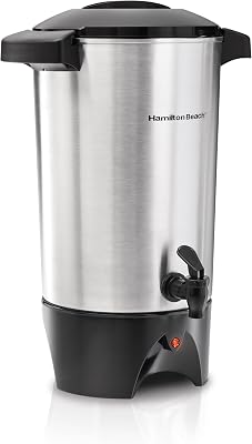 Hamilton Beach 40515CR 45 Cup Coffee Urn | Fast Brewing 1 Minute Per Cup | Makes 15-45 Cups | Two-Way Lever For Manual Or ...