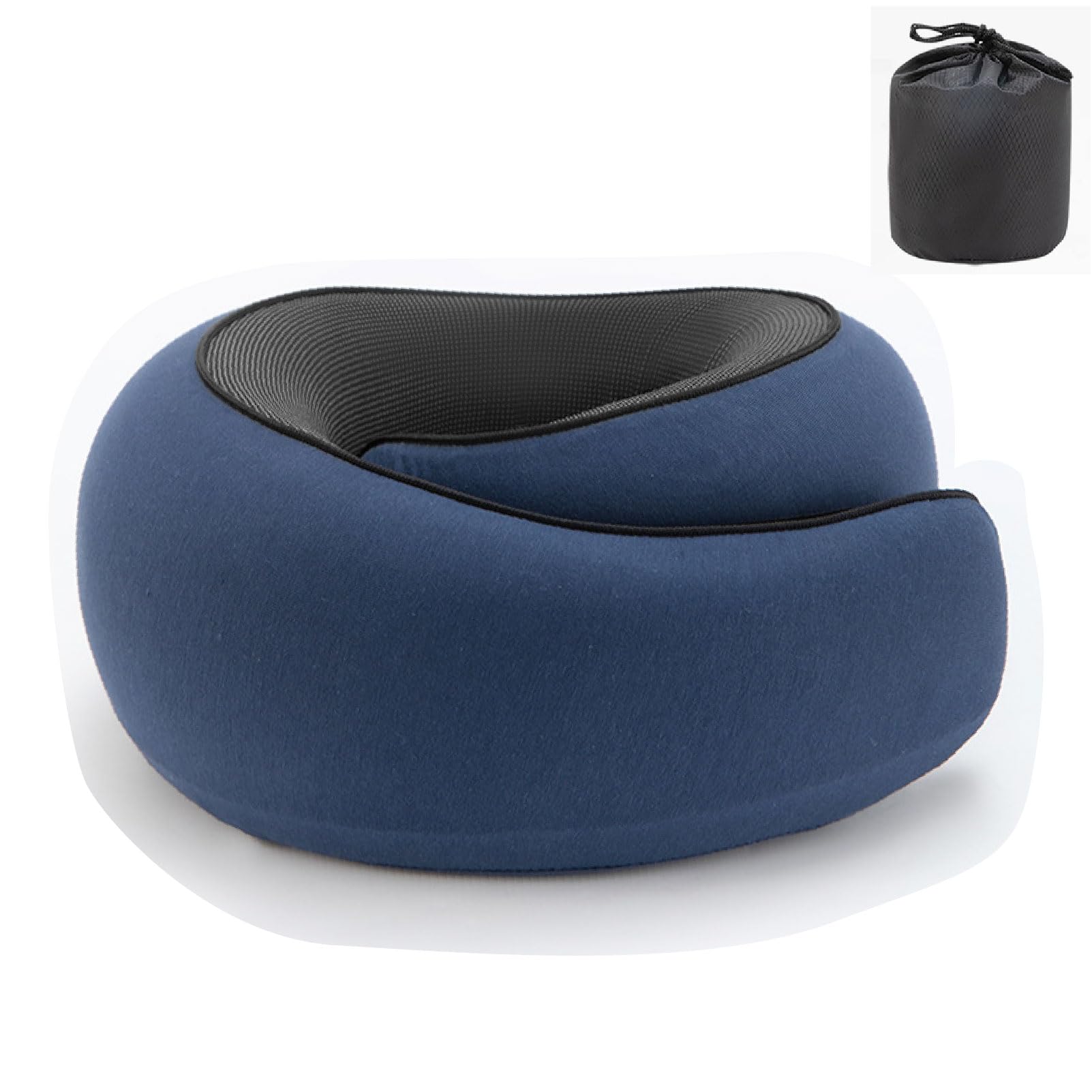 Dtsxftly Blue Memory Foam Neck Pillow Travel Airplane U Shaped Support Cushion