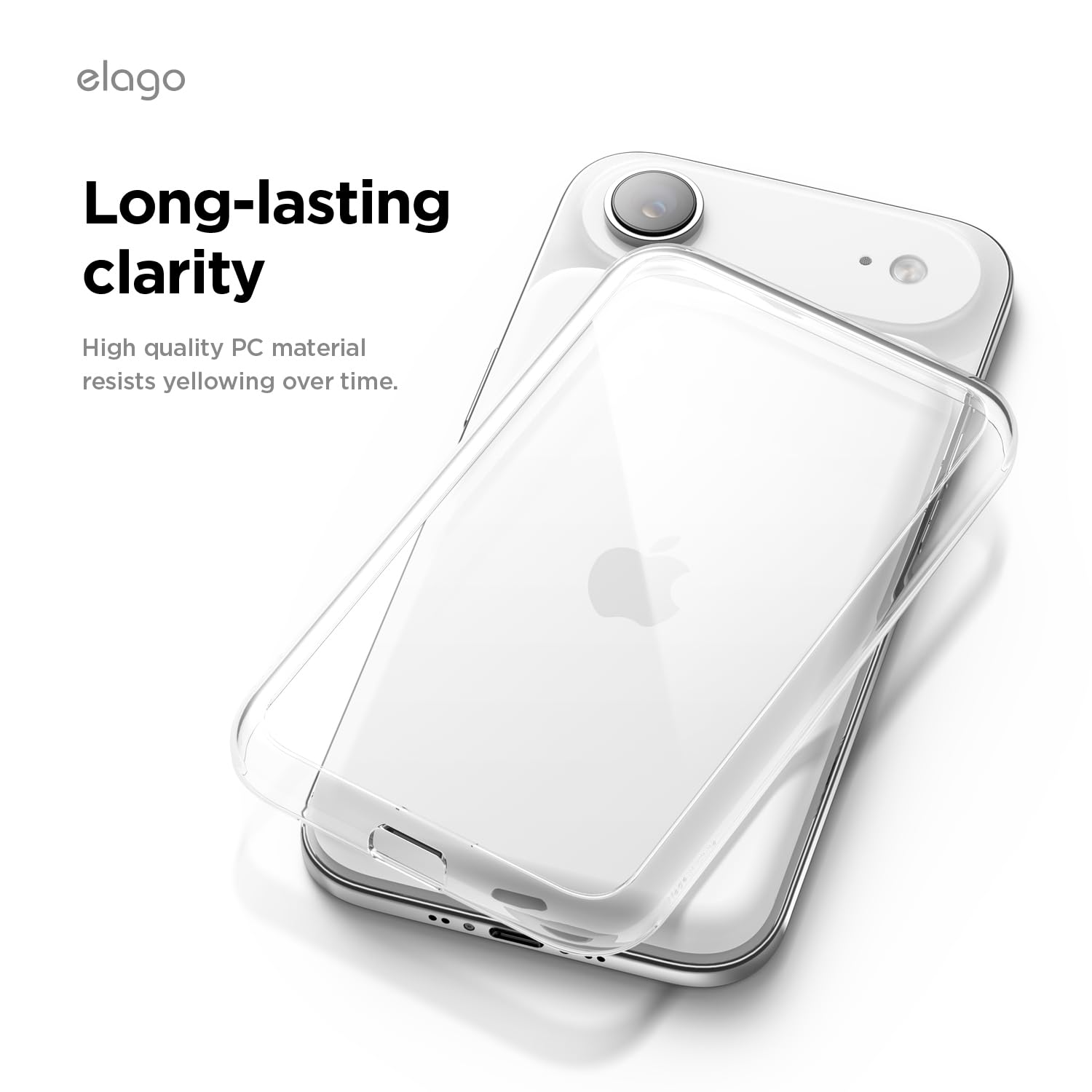 elago Custodia Ibrida Trasparente Compatibile con MagSafe Battery Pack per iPhone Air – Cover Protettiva, Antigiallo, Tecnologia Ibrida PC + TPU, Cristallo Chiaro, Resistente agli urti (Trasparente)