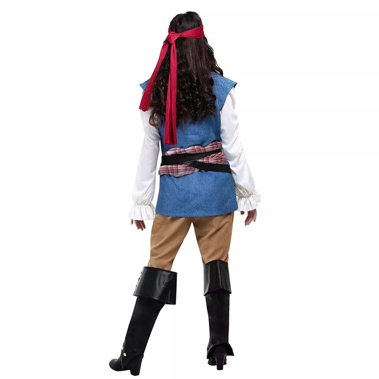 Kostüm Pirat Damen Piratenkostüm - Piratin Erwachsenenkostüm Rock Festlich Kleidung Mittelalter Corsett Gothic Overall Langarm Faschingskostüm Piraten Kleid Mottoparty Fasching