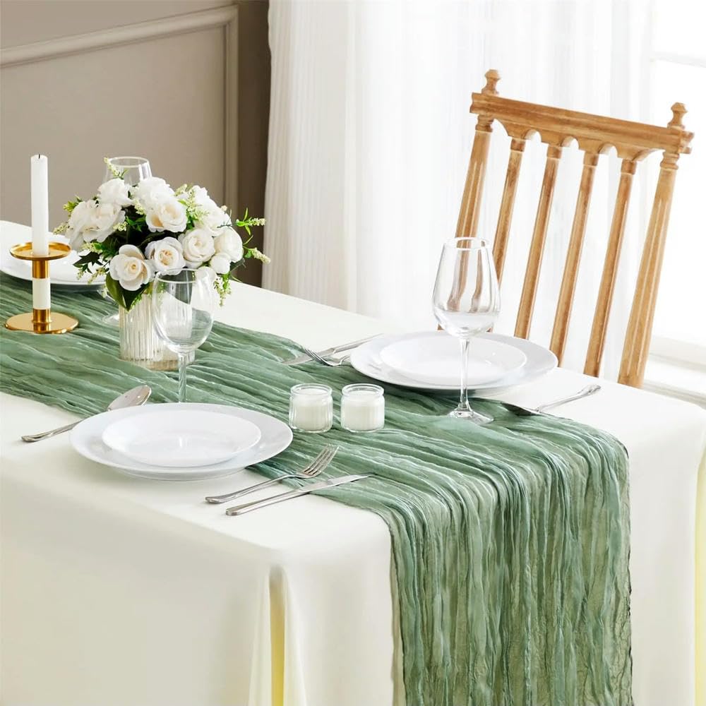 Juego de 6 caminos de mesa de gasa semitransparente para mesa de boda, despedida de soltera, decoración de mesa elegante, ligera y elegante, accesorios para eventos