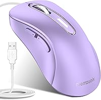 Vista 9 de memzuoix Ratón con cable, ratón USB para computadora de 1400 DPI, mouse óptico móvil de diseño ergonómico con cable de 5 pies para laptop, PC, Rojo