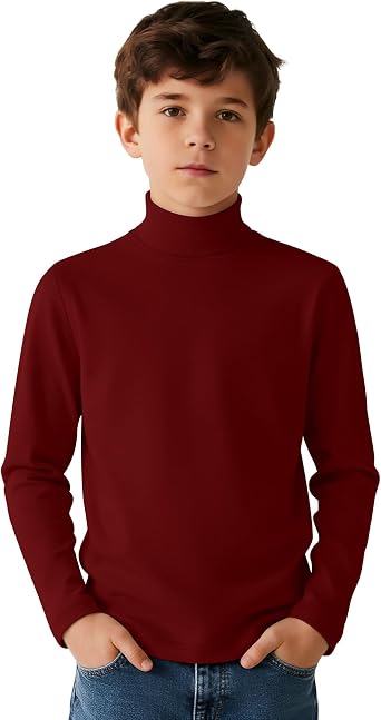 Boys Turtleneck Shirts Kids Long Sleeve Tops