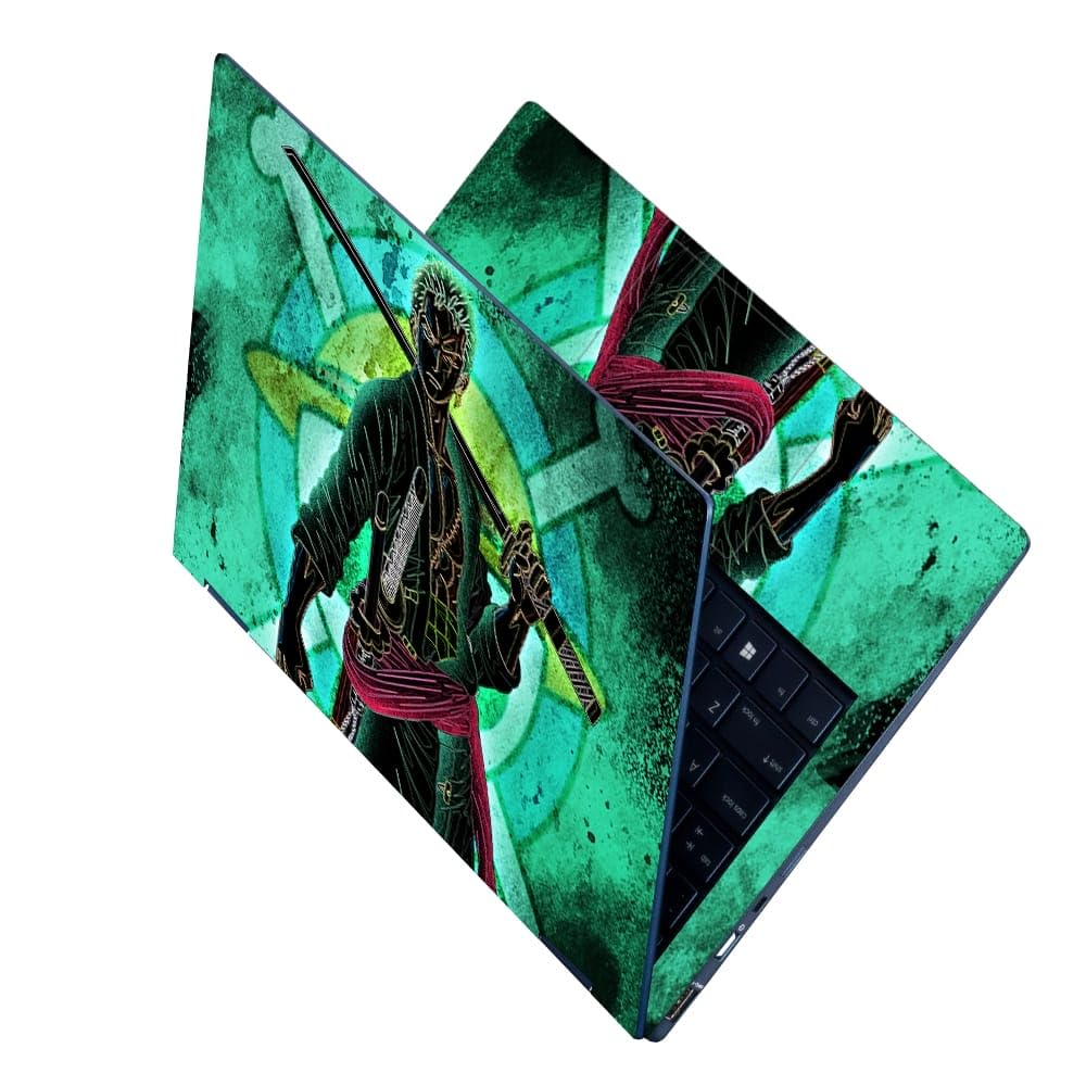 Finearts Full Body Laptop Skin Upto 15.6 inch Sticker Compatible for Dell/HP/Lenovo/Acer/Sony All Laptop Size Upto 14 to 15.6 Inch - Anime One Piece Roronoa Zoro Green (B0CSJR11DR) Amazon Price History, Amazon Price Tracker