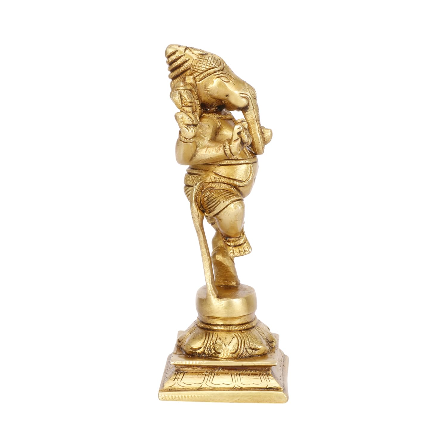 Idolo decorativo in ottone di Ganesha danzante per il tempio domestico, statua di Ganesha per la casa, statua del Signore Ganesha, dimensioni - 15 cm