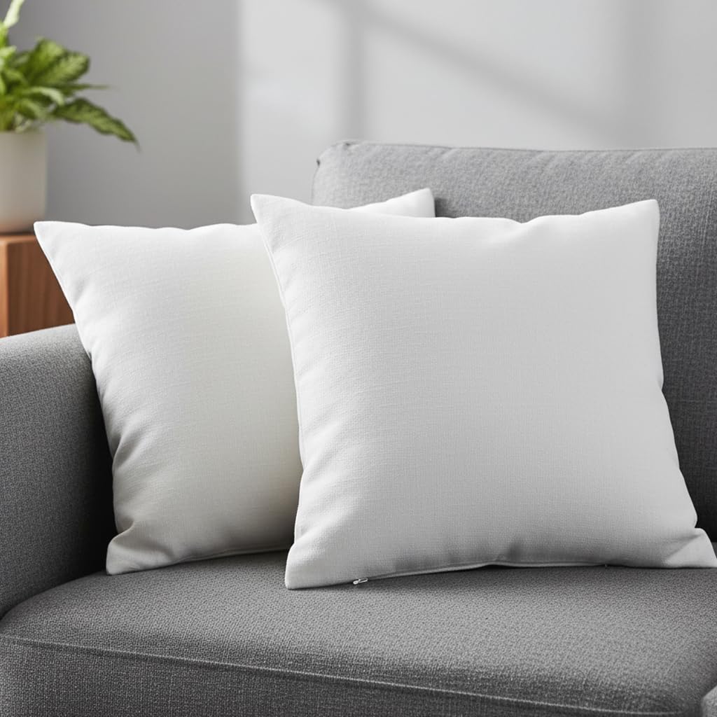 BIRDWING Solid White Cushion Cover Premium Cotton for Home Decor Sofa, Bed and Chairs |Decorative Throw Pillow case (Set of 2, 10X10 in)-picture-10