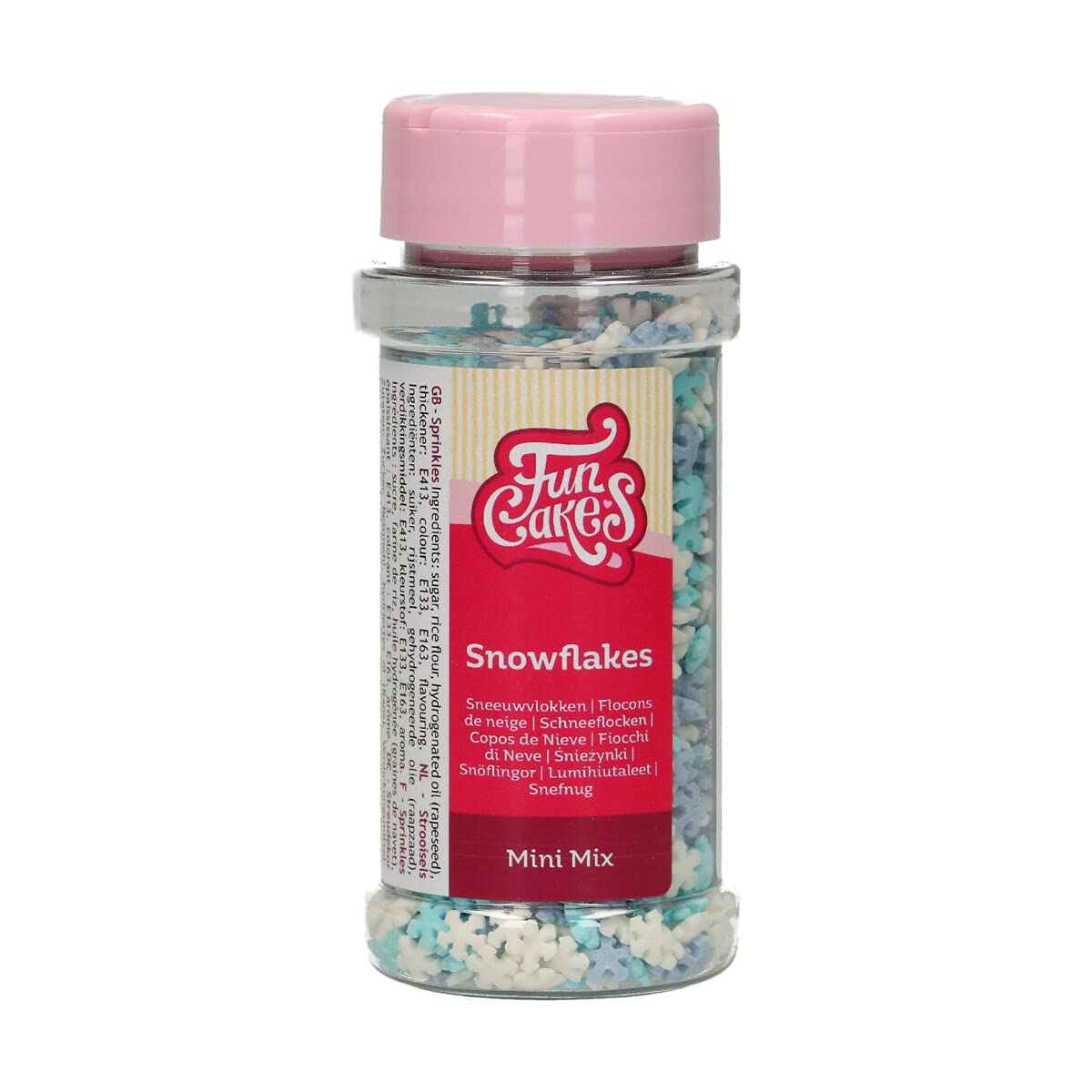 Funcakes White/Blue Mini Snowflake Sprinkle Mix 50G