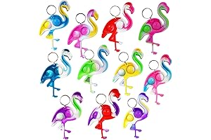 Mini Pop Its Keychains Bulk Party Favors for Flamingo-Themed Birthdays and Classrooms