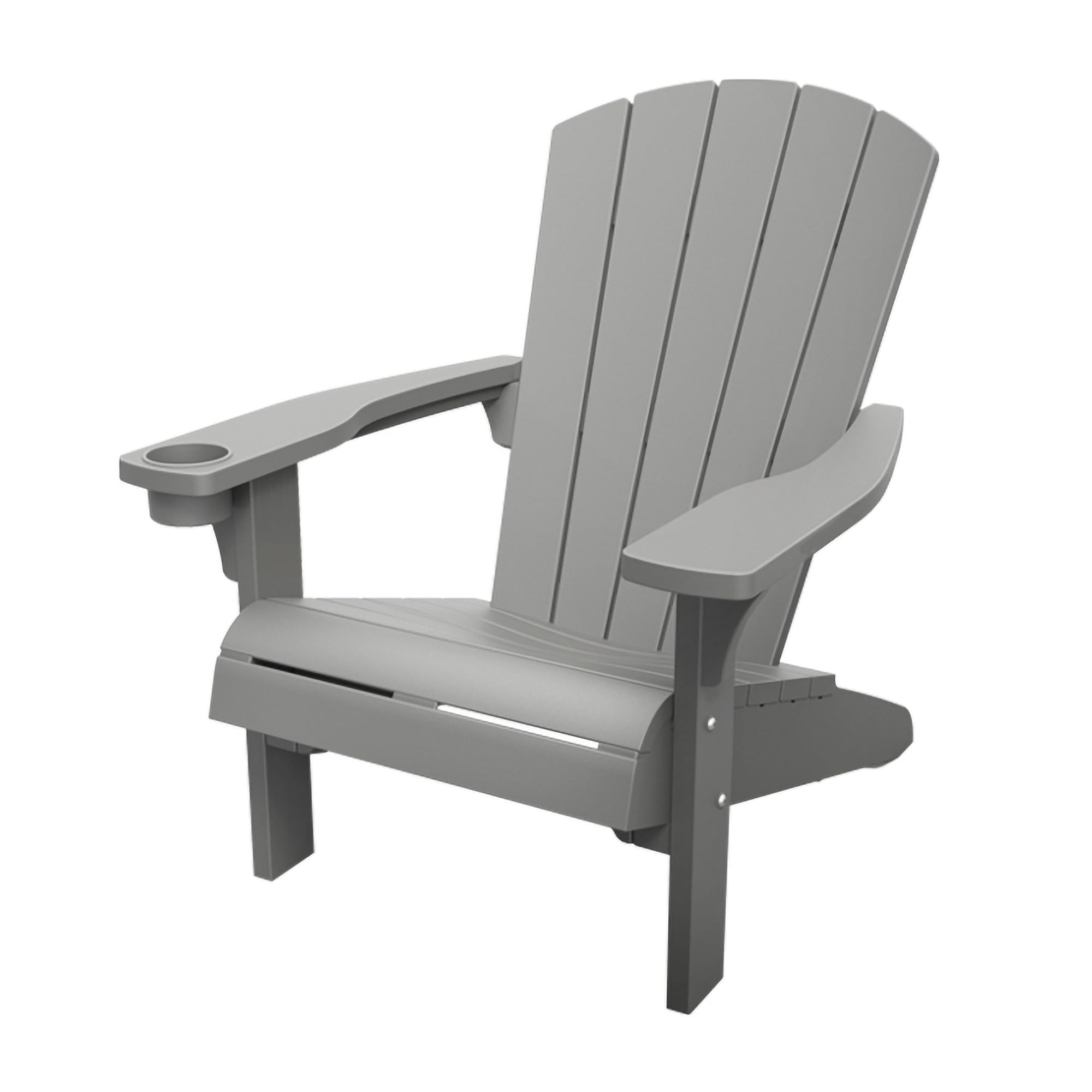 Keter Alpine Adirondack Garden Chair – Light Grey | Outdoor Wood-Effect Chair | Weatherproof, Durable & Maintenance-Free | Comfortable Deep Seat | Lightweight, Easy Assembly | 160kg Load Capacity