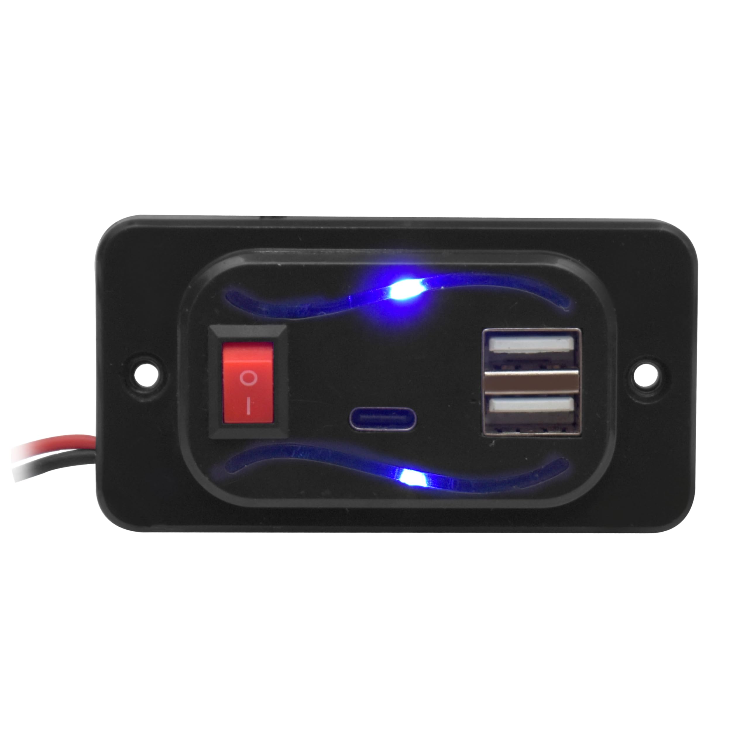 12V/24V Fast Mobile Charger for Vehicle – 2 x USB-A & Type-C (20W) Bike Mobile Charger | Blue LED Power Outlet with Protective Dust Cover | Universal for Car, Bike, Truck & Automotive Use - Black-image-24