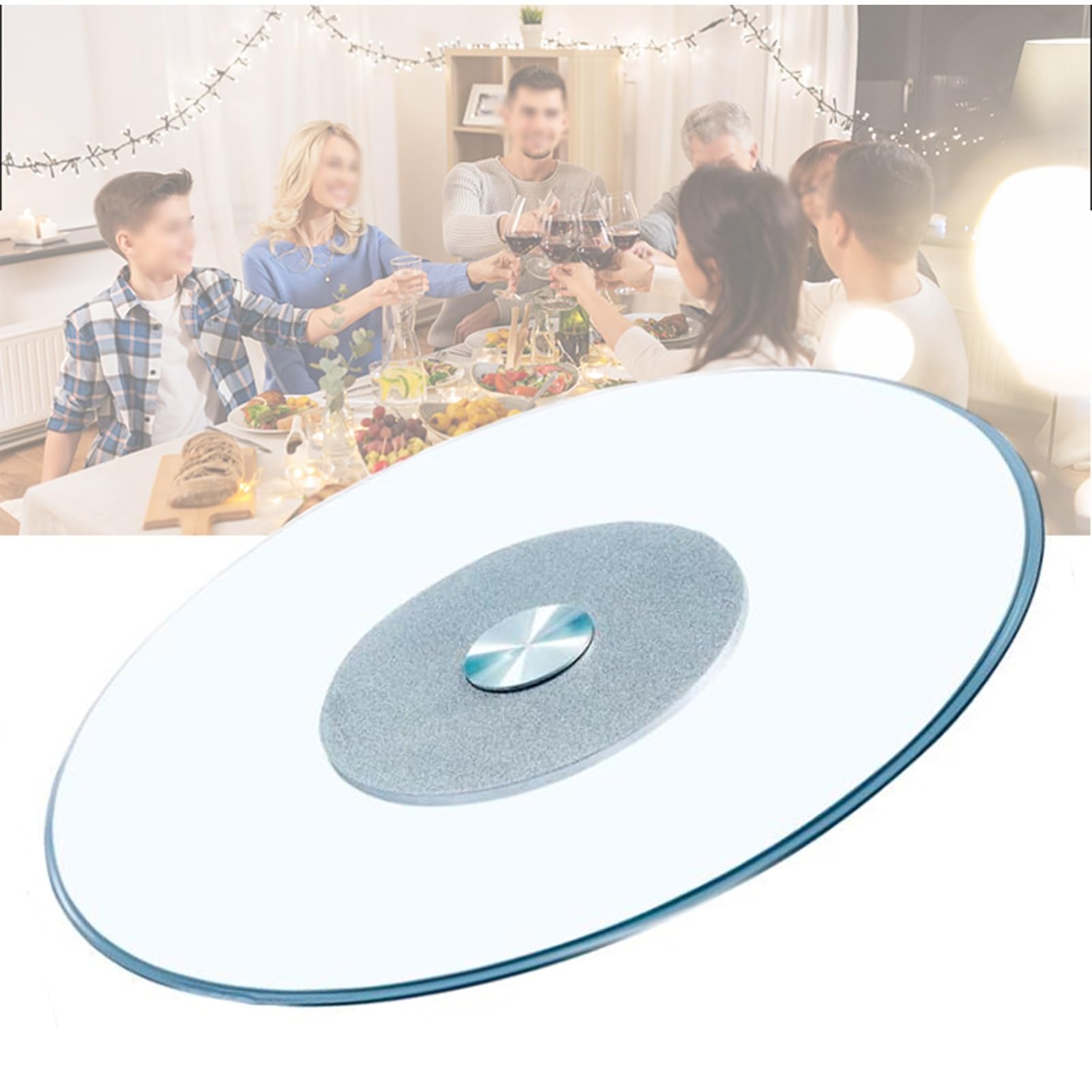 Plateau de service avec roulement silencieux Lazy Susan anti-bruit pour table