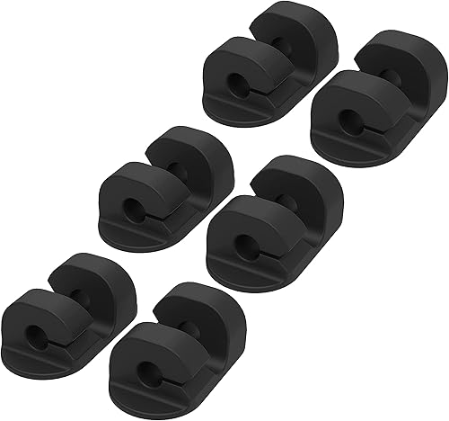 Scosche CMAA2-6PKRP Stick Em - Organizador de clips adhesivos para organización de cables (paquete de 6), color negro