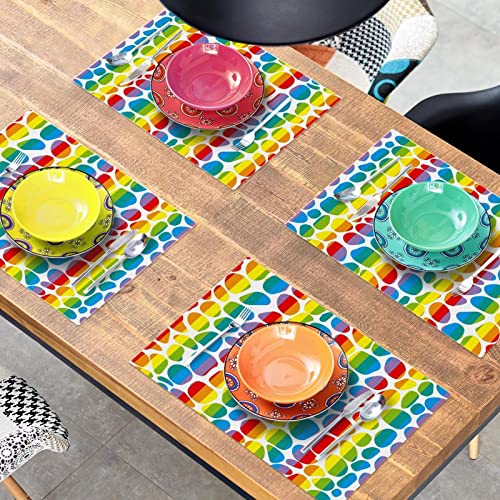 Set de table pour table de salle à manger motif léopard multicolore - 8